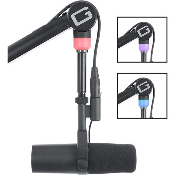 Professional Desktop Podcast Microphone Boom Stand with On-Air Indicator Light - Picture 4 of 6